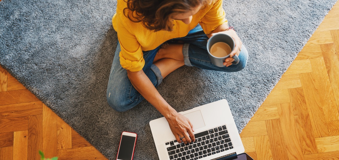 photo of a woman using a laptop computer