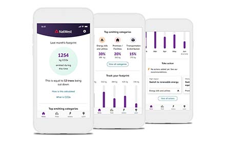 Three mobile phones showing different screens from the co-go app