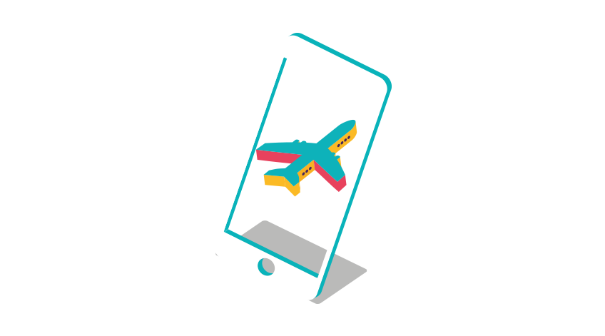 mobile phone with image of an aeroplane