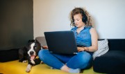 Image of a woman at home usingPonance Banking